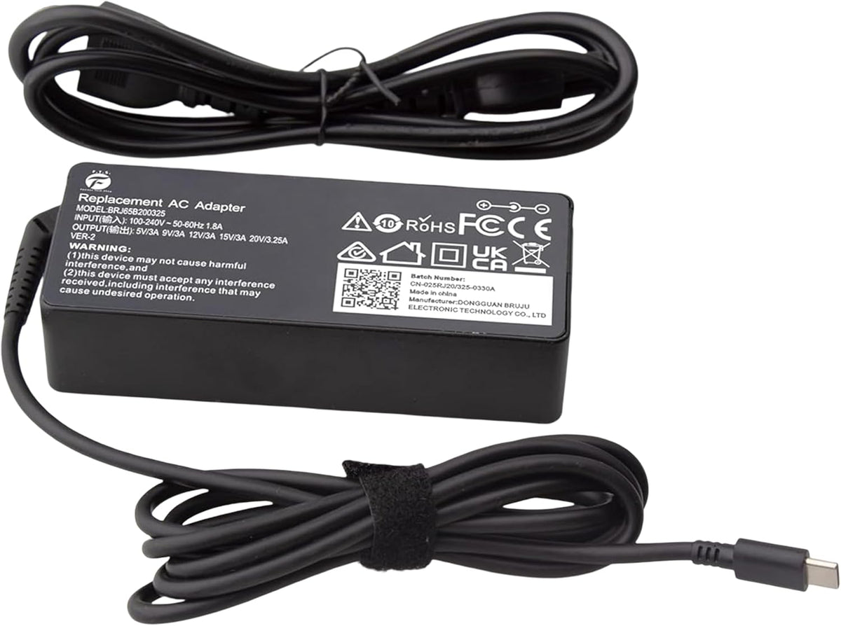 Famous Tech Shop 65W 45W USB C Laptop Charger for ThinkPad Chromebook Yoga IdeaPad ThinkBook, Fast Charging Type C Power Adapter with Cable for Laptop Tablet Smartphone