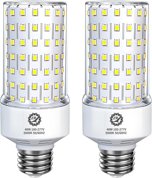 ZP 40W LED Light Bulb 2 Pack Corn Bulb Daylight Bulb E26/E27 Medium Base