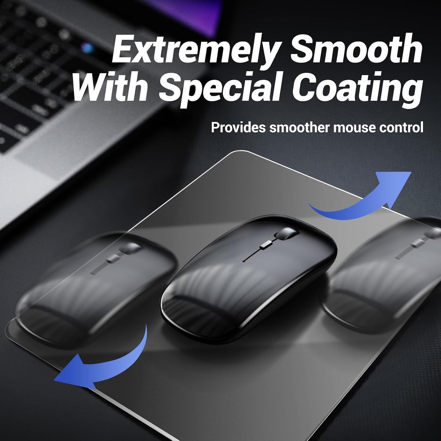 HONKID Metal Aluminum Mouse Pad for Magic Mouse & Pro/Air 9.05" x7.08 Gray | Office and Gaming Thin Hard Mouse Mat Double Sided Waterproof Fast and Accurate Control Mousepad for Laptop, Computer and PC