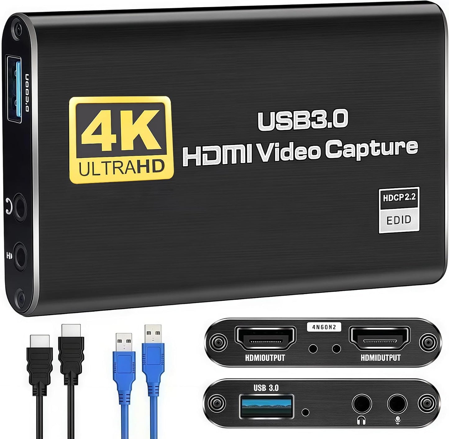 Capture Card for Streaming 4K HDMI Video Capture Card | Game Capture Card, 1080P 60FPS Video Capture Device, HDMI to USB 3.0 for Camera/Xbox/PS4/PS5/PC/OBS/PC/Mac Windows 10/11