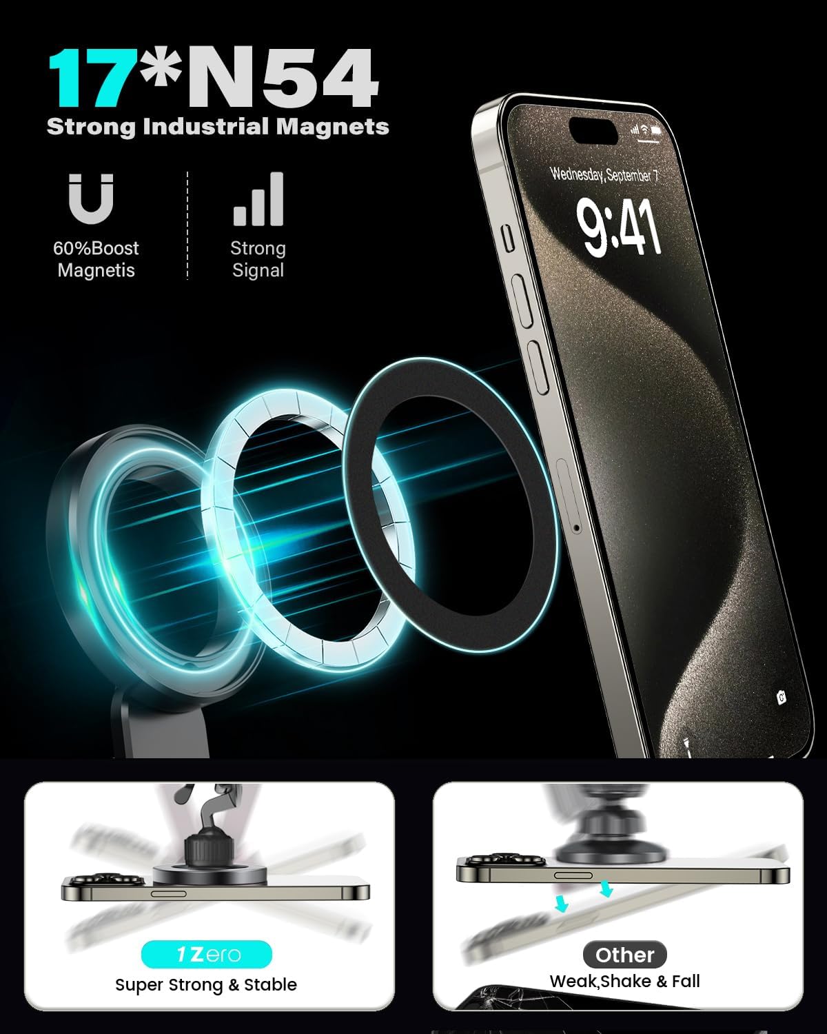 for Magsafe CD Phone Holder for Car [17 Strong Magnets] Magnetic CD Player Phone Mount, Hollow Socket CD Slot Phone Mount for iPhone 17 16 15 14 13 12 Series Pop Grip Ring Holder Magsafe Case