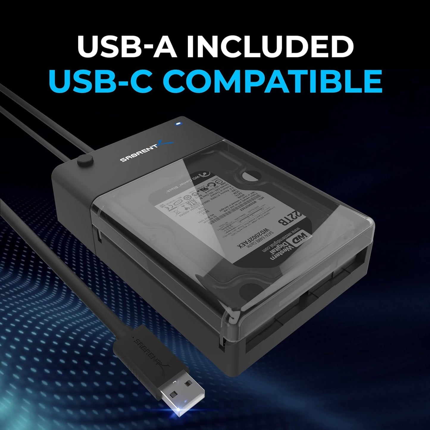Sabrent USB 3.0 to SATA Hard Drive Docking Station, 2.5/3.5in (EC-DFLT) | Lay-flat dock for 2.5"/3.5" HDD & SSD; UASP 5Gbps; USB-powered; supports SATA I/II/III; hard drive reader; hdd enclosure