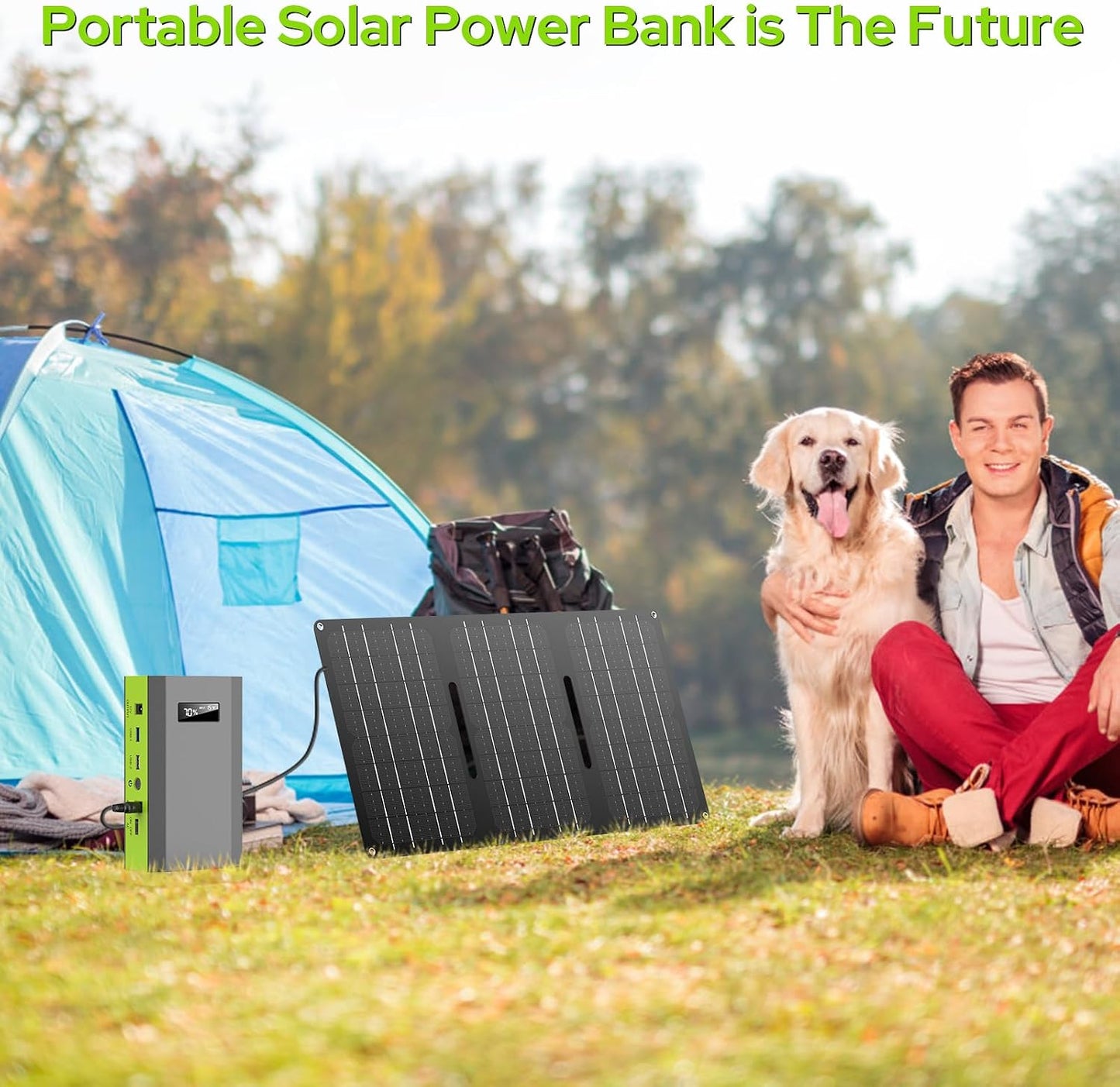 Portable Power Bank with AC Outlet, 65W External Battery Pack Backup | Portable Laptop Charger 24000mAh Fast Charging Power Source for Outdoor Tent Camping Home Office Smart Devices -Green