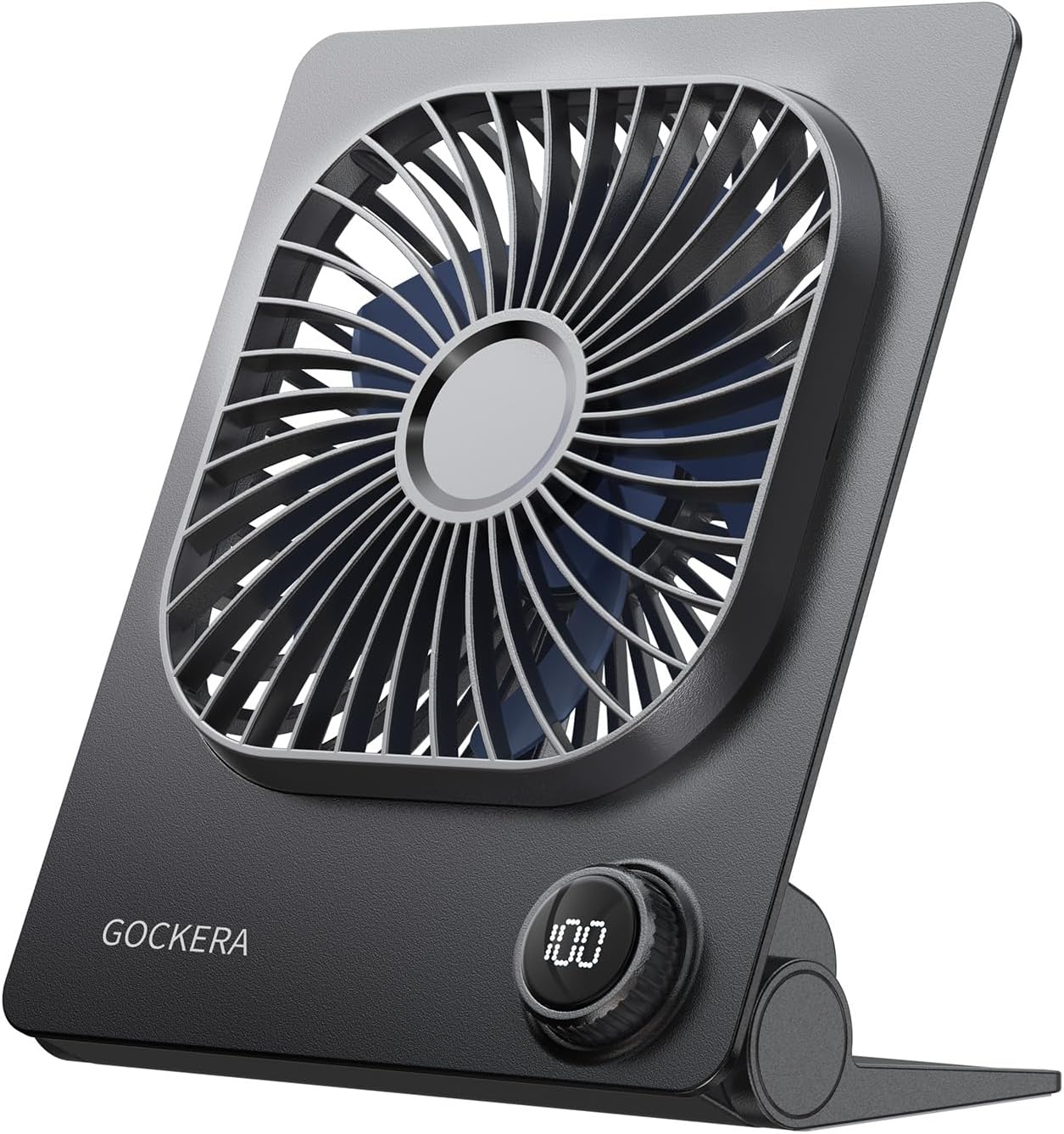 GOCKERA Desk Fan, 6.61''Ultra-thin 5000mAh Battery Powered Fan with Powerful Wind,100 Speeds Adjustable&Digital Display,Timer,Ultra-quiet Small Portable Fan for Bedroom,Office,Travel,Summer Essentials