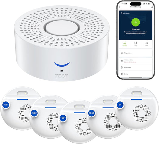 Nuleto WiFi Water Leak Detector 1s,Water Detectors & Alarms,Water Leak Sensor with SMS,Phone Call,APP Push,492ft for Home,Basement,Kitchen,5 Pack,2.4G WiFi Only