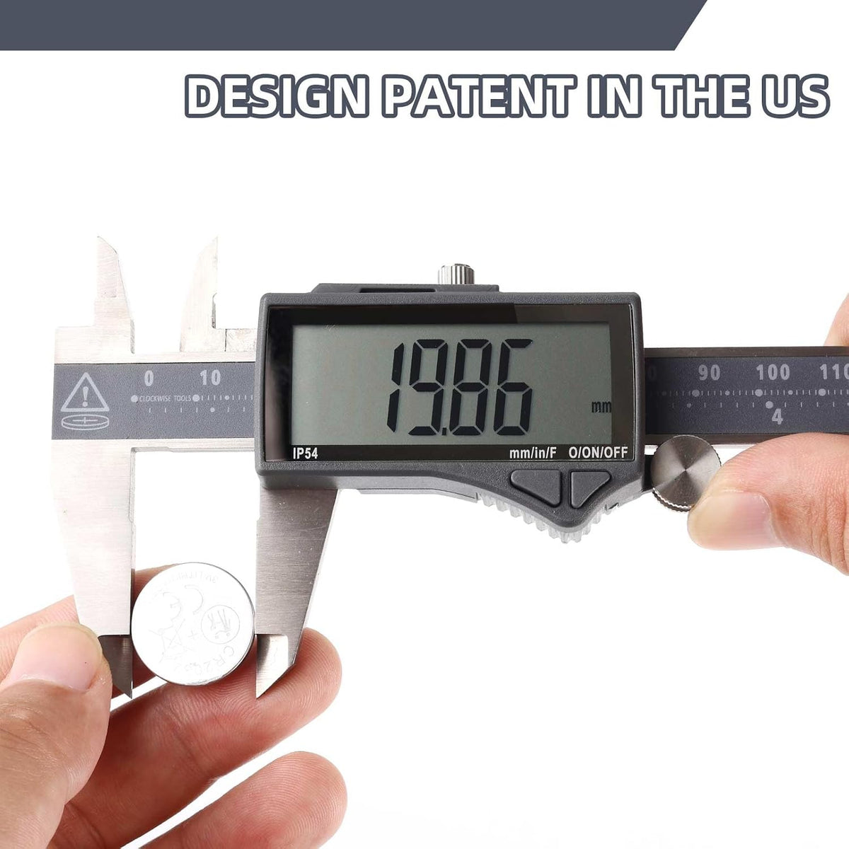 IP54 Grade Digital Caliper, DCLR-0605 0-6" /150mm, Inch/Metric/Fractions Conversion, Stainless Steel, Large LCD Screen