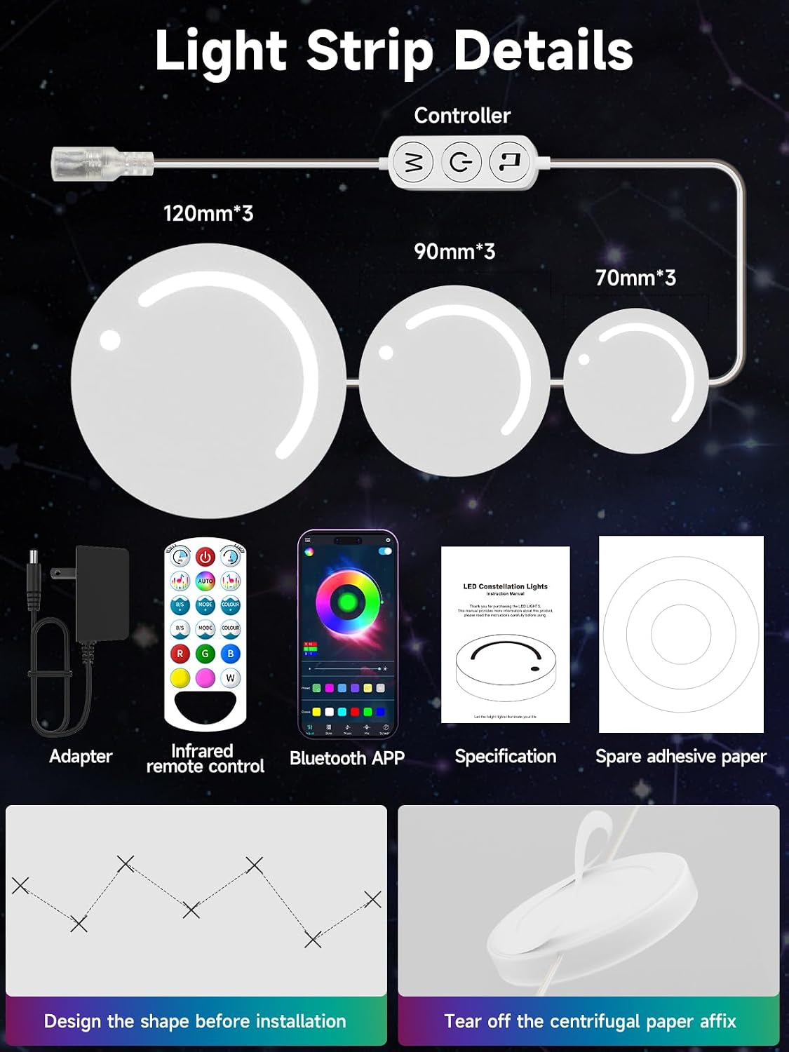 KANTUTOE Smart LED Wall Lights, 9-Piece RGB LED Light with App & Remote Control, TV Backlights, Music Sync, Color-Changing, Ambient Lighting for Gaming, Bedroom, Living Room and Home Decor