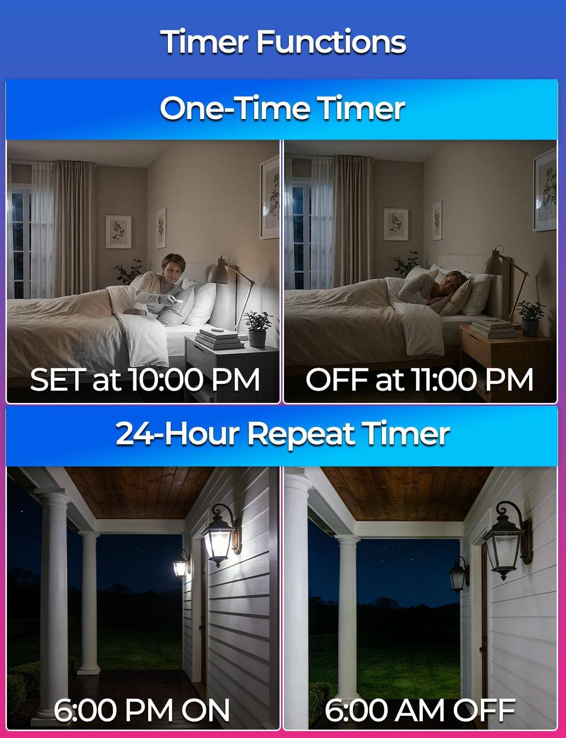 ILC Color Changing LED Light Bulb, A15 40W Equivalent, 5000K Daylight White, 450LM 5W E26 Screw Base RGBW, Mood Light Bulb - RGB 12 Color Choices - Timing Infrared Remote Control Included (4 Pack)