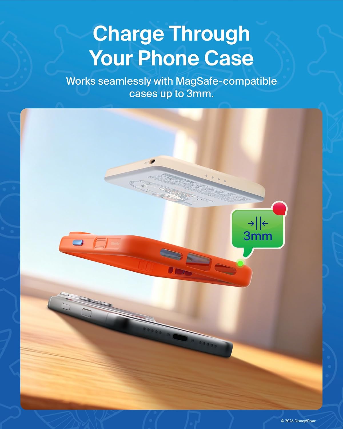 Belkin Disney Toy Story 5 Magnetic Power Bank 5000mAh Portable Charger | Wireless Charging Battery Pack, iPhone 17, iPad, Samsung Galaxy, Pixel, Ultra Slim, USB C Port, USB C Cable, Charge 2 Devices