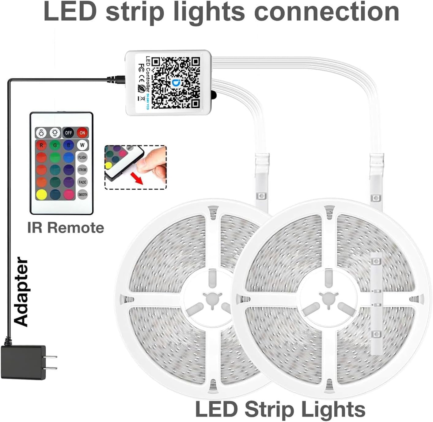 DAYBETTER LED Strip Lights 200 ft (2 Rolls of 100 ft), Smart App Control Lighting Bedroom Rome Decor with Remote, RGB Music Sync Color Changing LED Lights for Party