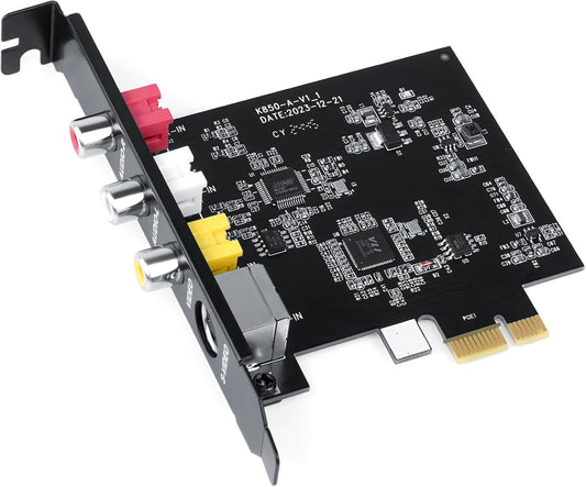 PCIE Video Capture Card, Ultra-Low Latency Pass-Through Capture Board for Retro Gaming & Legacy AV Devices, Compatible with Windows 8/10/11 & Linux