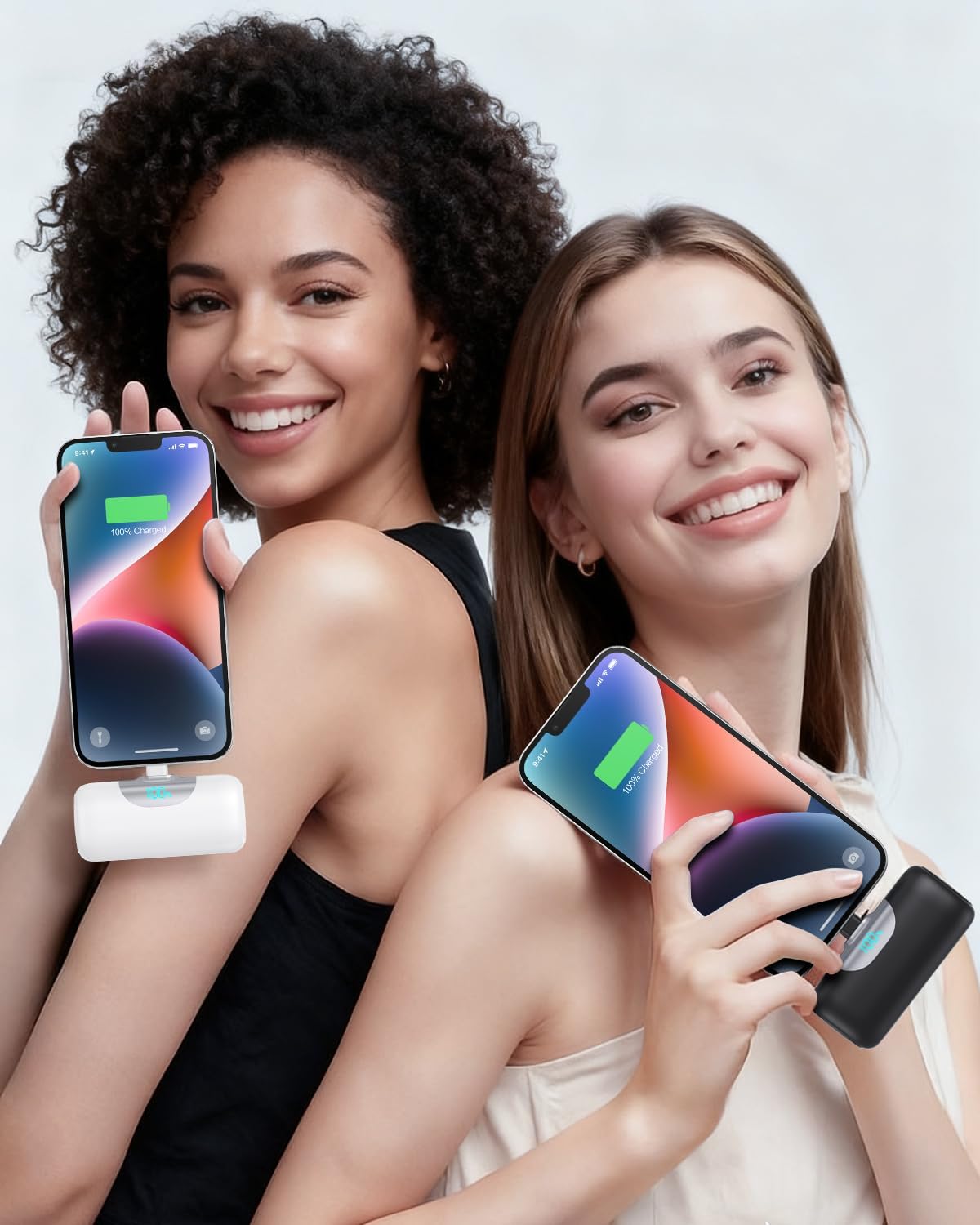 [2-Pack]5500mAh Portable Charger for iPhone 17/16, LCD Display USB C Mini Power Bank, PD Fast Charging Travel Lipstick Sized Battery Pack for iPhone 17/16/15 Pro Max, Samsung Galaxy S25/S24, Pixel etc
