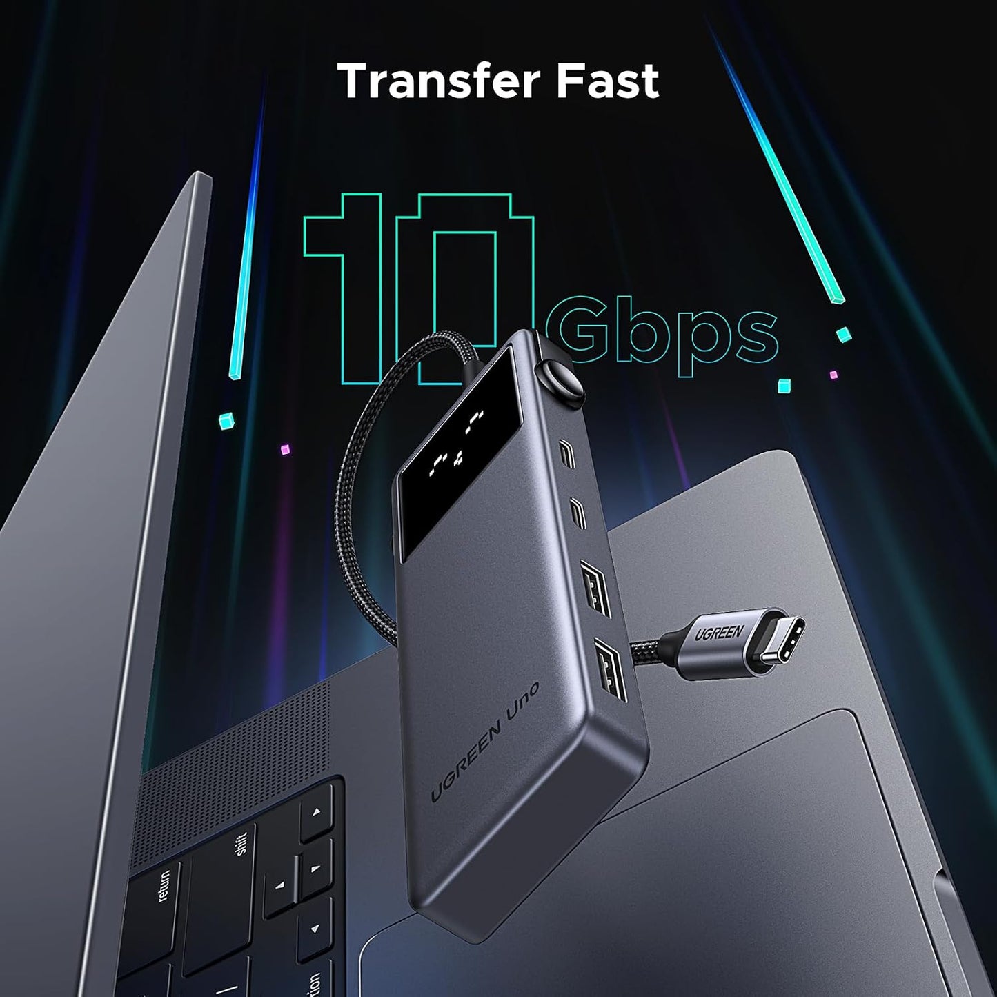 UGREEN Uno 6 in 1 USB-C Hub with 10Gbps USB-C & USB-A Data Ports 4K@60Hz HDMI for MacBook Neo/Pro/Air, iPad Pro, Surface, XPS, Thinkpad and More.