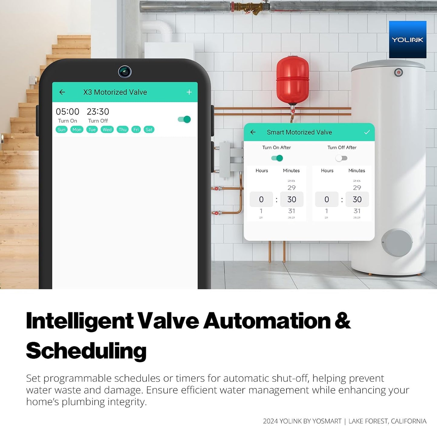NSF Certified YoLink Leak Protection Kit, 3/4" Battery-Powered Shutoff Valve w/ Controller + 3 Leak Sensors + Hub, D2D Offline Auto Shutoff, LoRa Long-Range, App/Email/SMS Alerts, 10+ Year Battery