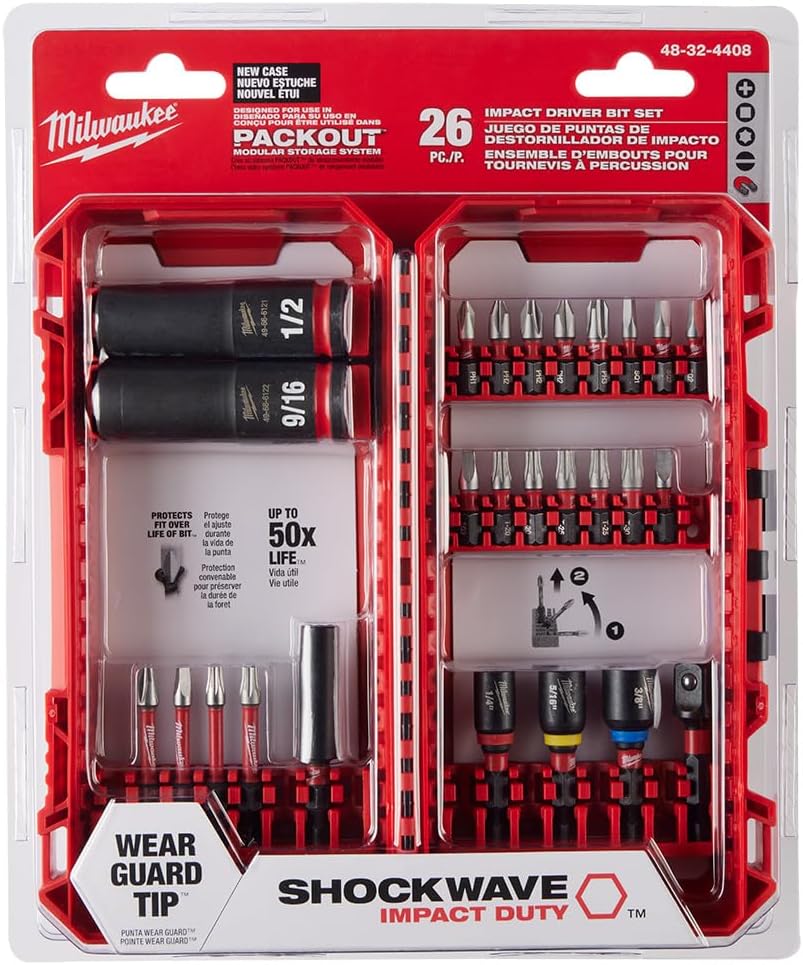 Milwaukee Electric Tool 48-32-4408 Shockwave Drive & Fasten Bit Set