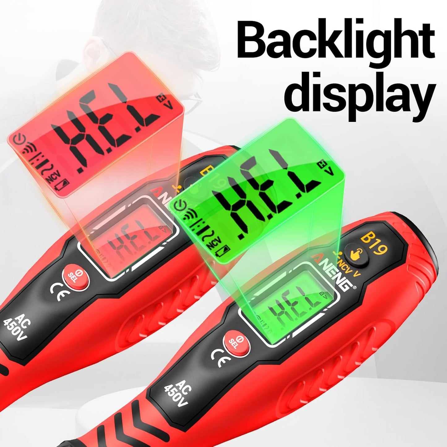 ANENG Non-Contact Voltage Tester, 2-in-1 Slotted/Crosshead Screwdriver Pen | Dual Range AC 11V/30V-1000V Electrical Tester with Live/Null Wire Detection, LCD Display, Buzzer Alarm and Breakpoint Finder