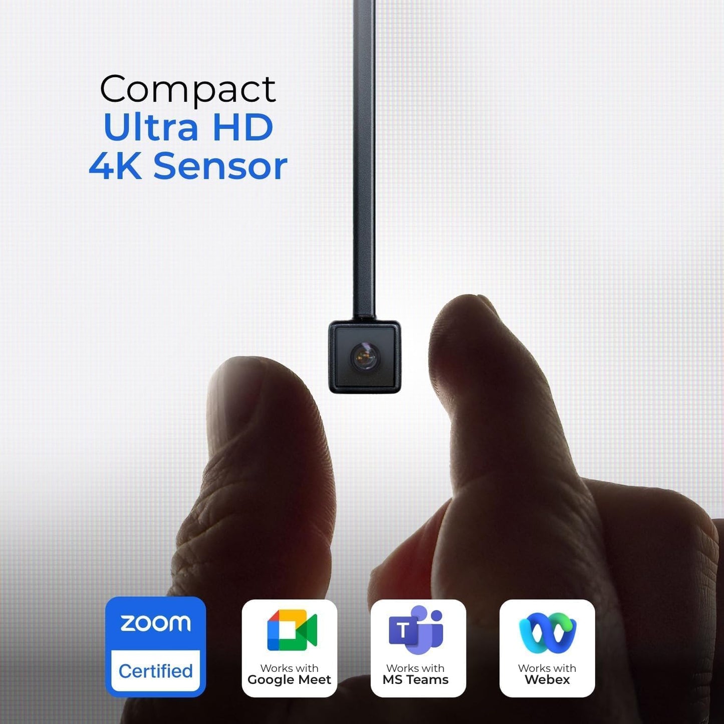 iContact Camera Pro 4K HD Webcam with Eye Contact, Noise Cancelling Mic, Plug and Play USB for Mac & PC Zoom Certified, Works with Teams, Meet, Streaming, and Video Calls (Webcam + Light Panel Bundle)