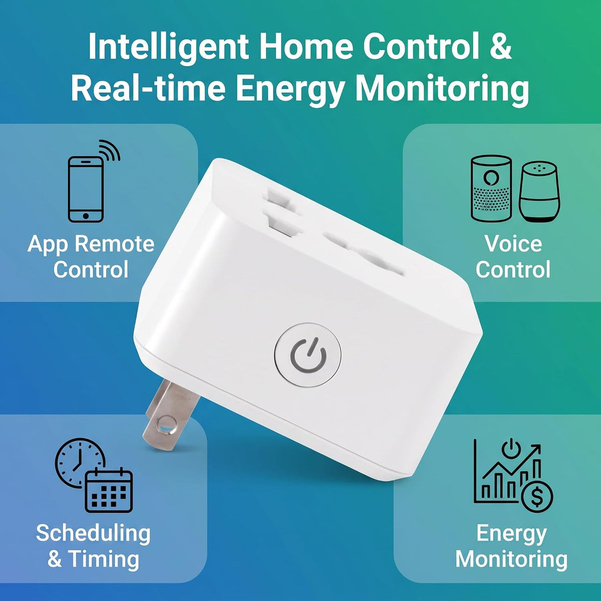 Garosa Smart Plug 15A WiFi Bluetooth Timing Socket Multi Function Conversion Socket Smart Outlet Plug Electrical Outlet Switches