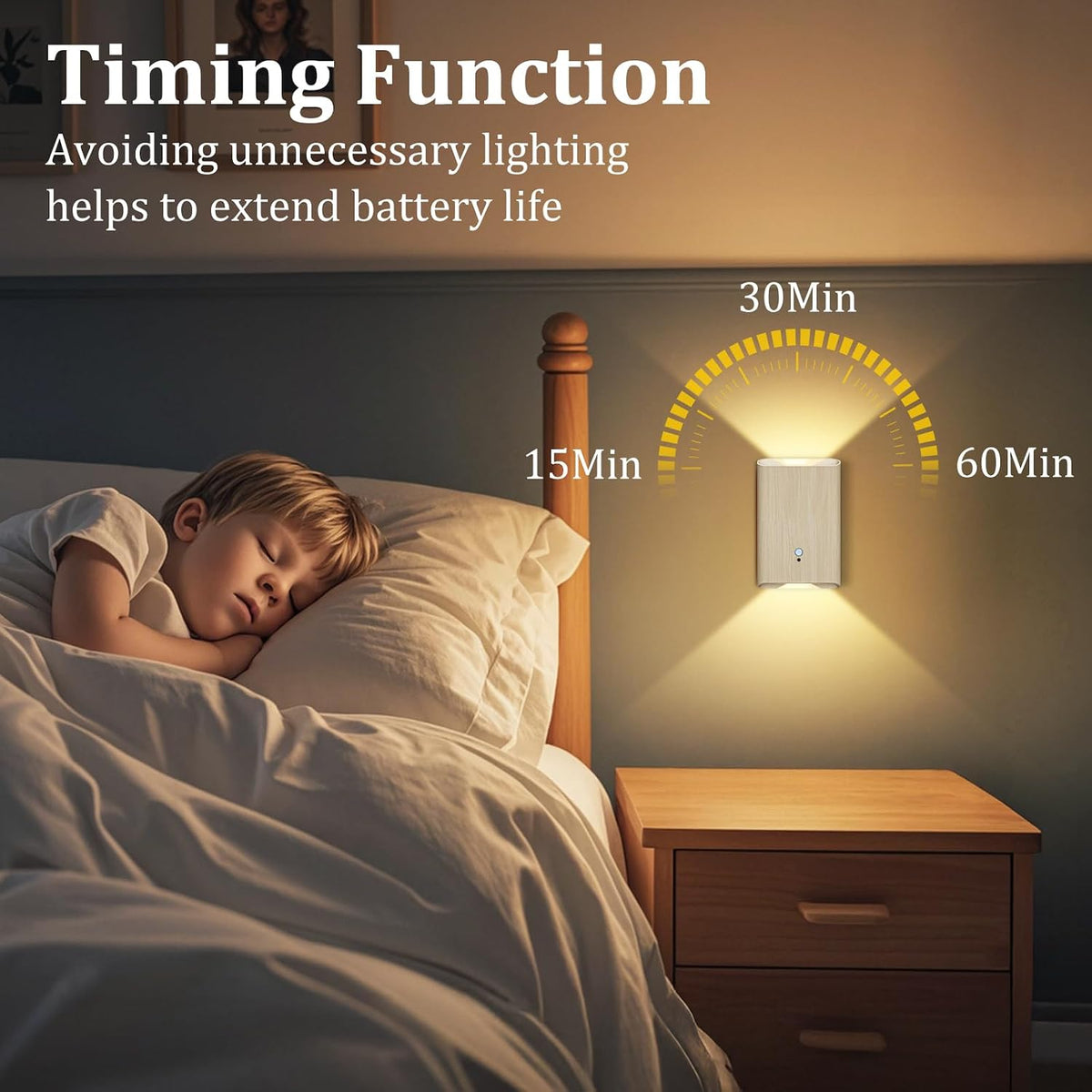 Eneru Motion Sensor Wall Sconce, Rechargeable Wireless Lights Indoor 2 Pack