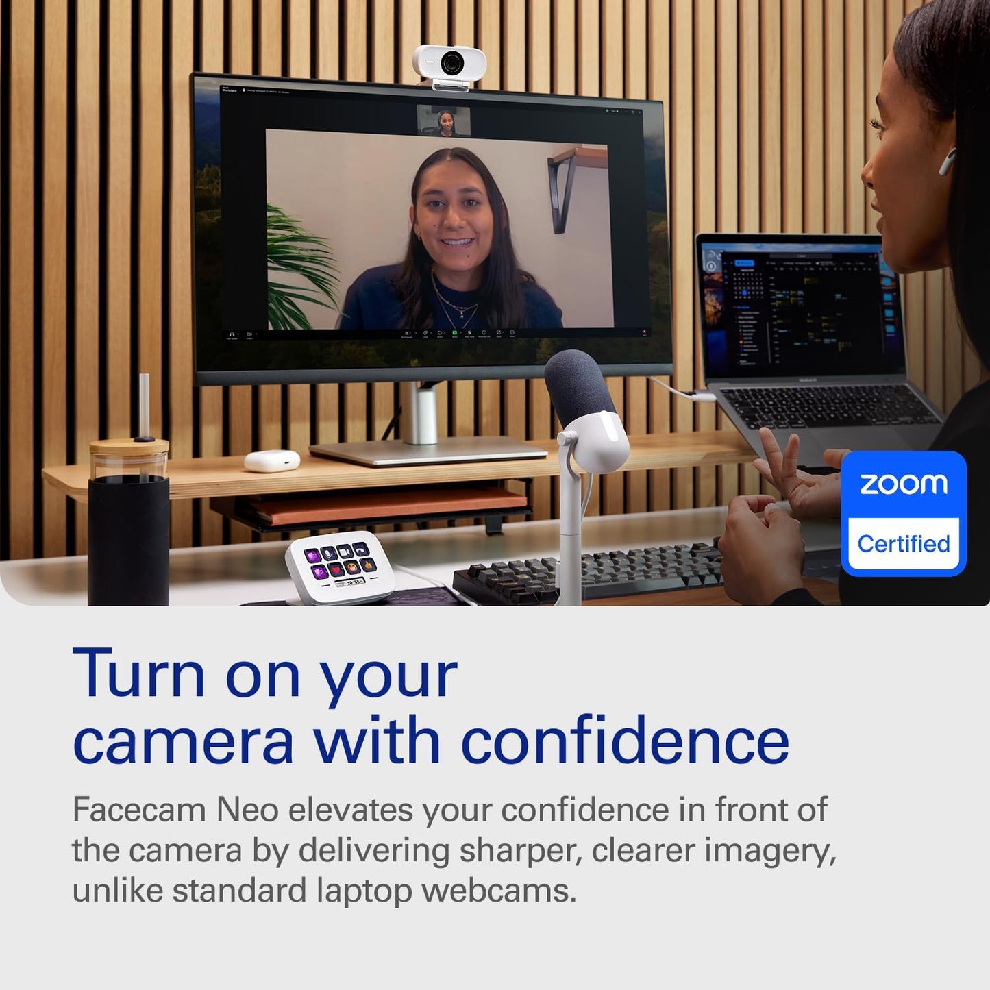 Elgato Facecam Neo, Full HD Webcam with Privacy Shutter | 1080p60 true HD video, HDR enabled, Plug and play setup, Easy-slide shutter, Zero-plastic packaging, USB-C
