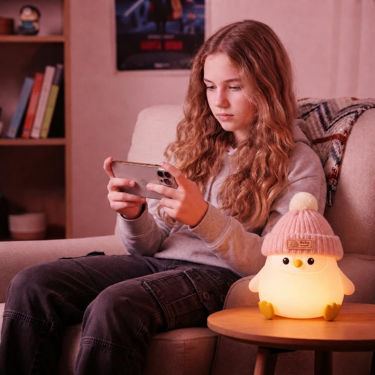 Penguin Night Light for Kids, Squishy Silicone Nursery Lamp | Tap Control, 2 Brightness, 20-Min Timer, 3000K Warm LED, BPA-Free Silicone, Nursery Decor, Gift for Kids