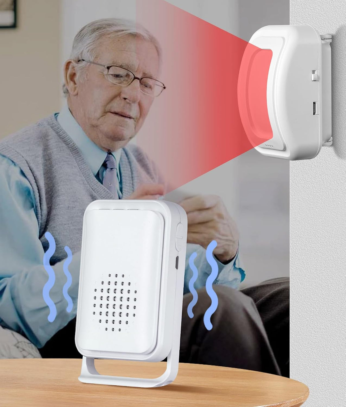 Newly Upgraded 2026 Bed Alarm for Elderly Dementia Patients - Wireless Fall Detection & Motion Sensor Alert System for Seniors, Dementia & Alzheimer Patients (1 Sensor + 1 Receiver)