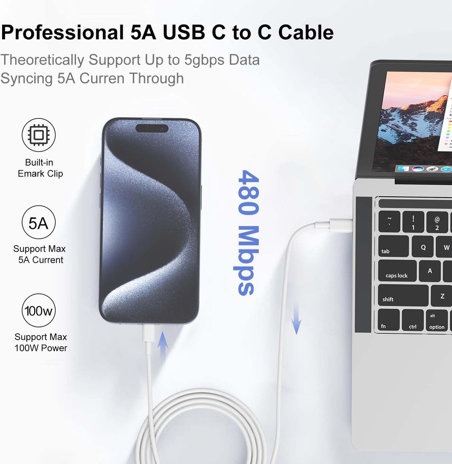 Hzevn 240W USB C Charging Cable for MacBook Pro/Air & for iPhone 17/16 Pro Max, MFi Certified 48V/5A Super Fast Charger Cord 6ft+10ft, PD 3.0 Compatible with iPad Pro 12.9/11, Samsung S25/S24(2-Pack)