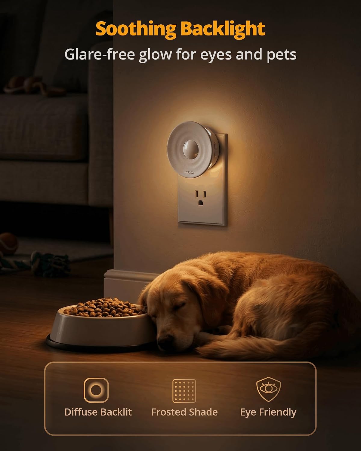Plug-in LED Backlit Night Light with Motion & Dusk-to-Dawn Sensor, 2-Pack