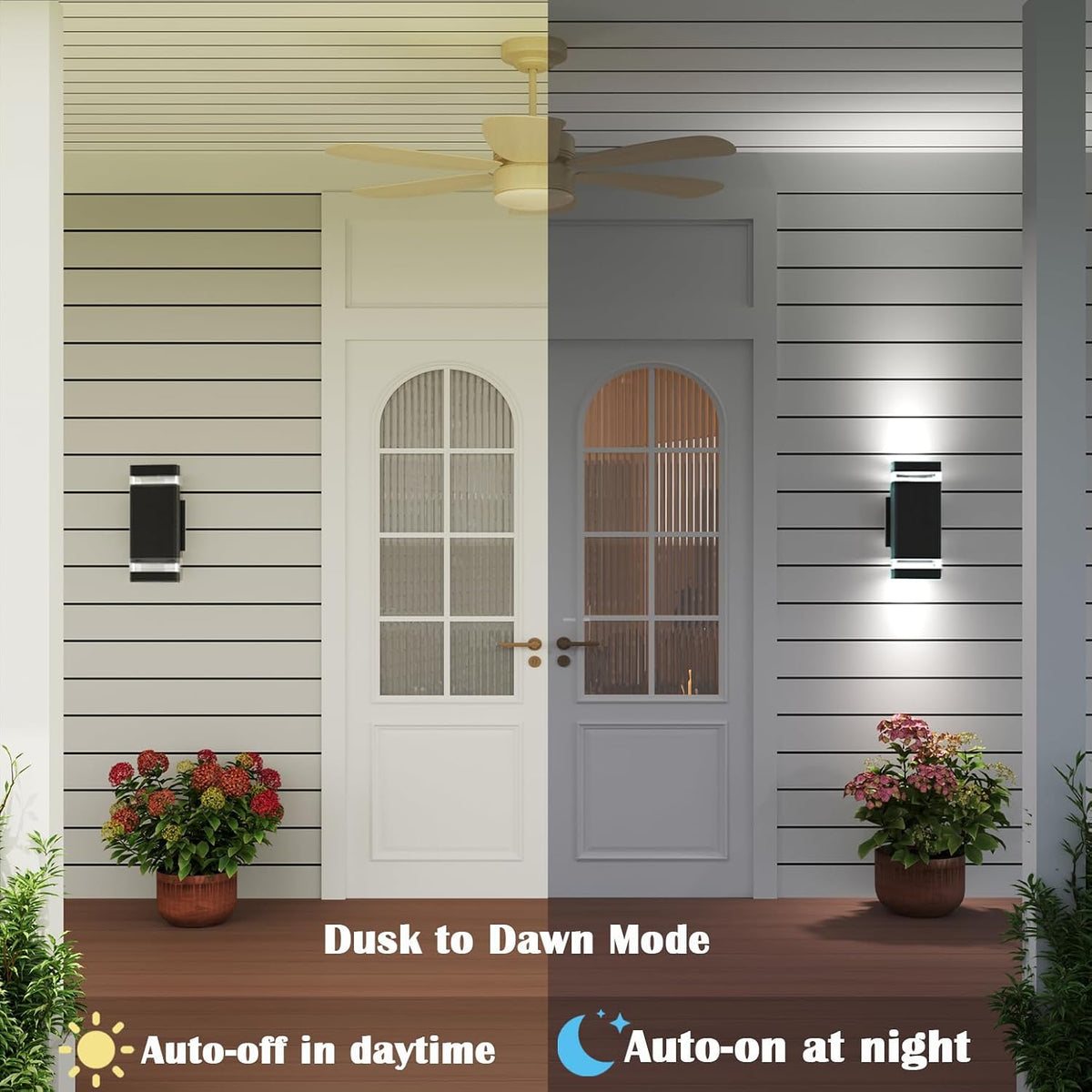 rosykite Motion Sensor Outdoor Wall Lights, Dusk to Dawn Up Down LED