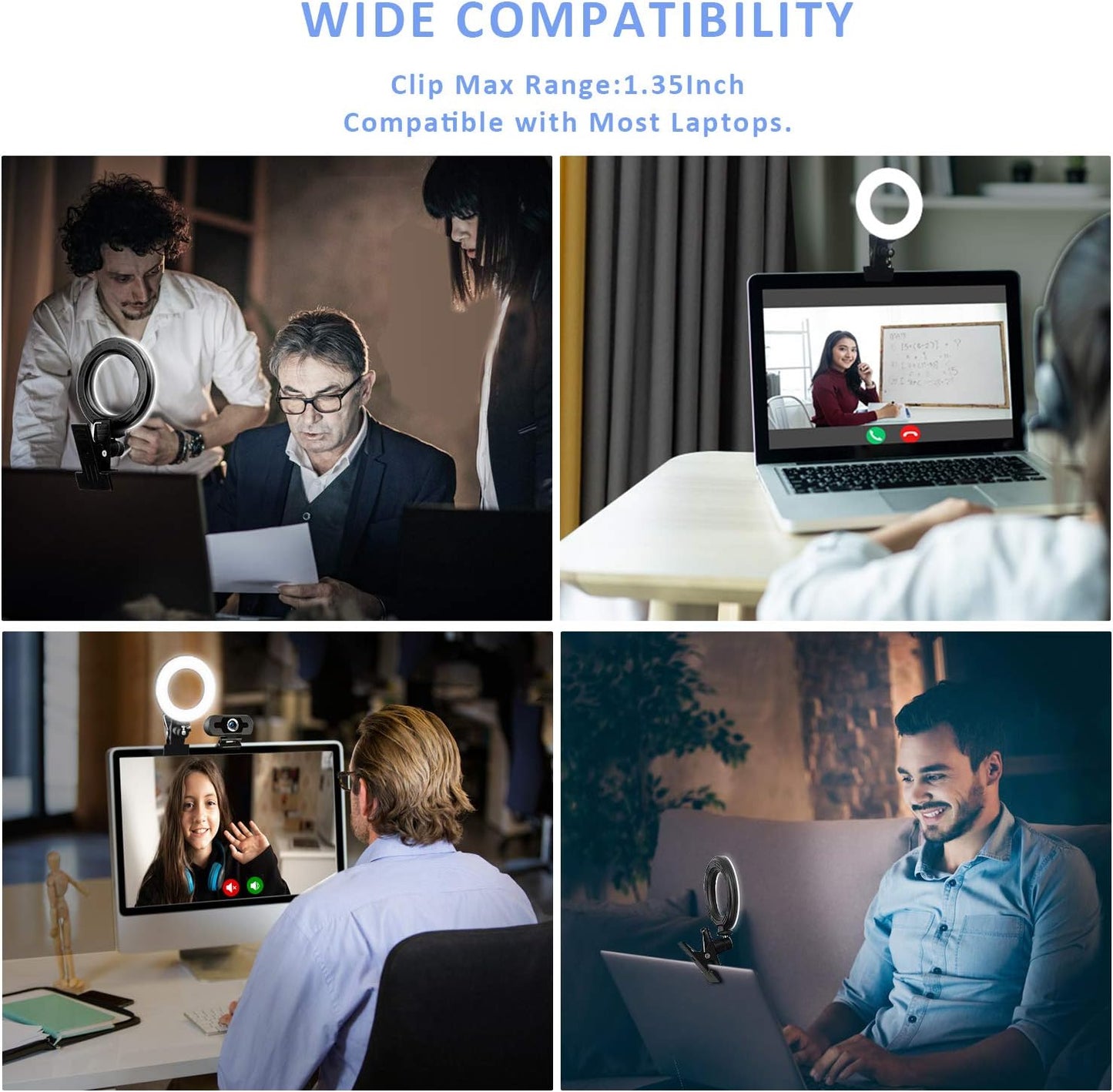 Video Conference Lighting Kit, Ring Light for Monitor Clip On | for Remote Working, Distance Learning,Zoom Calls, Self Broadcasting and Live Streaming, Computer Laptop Video Conferencing