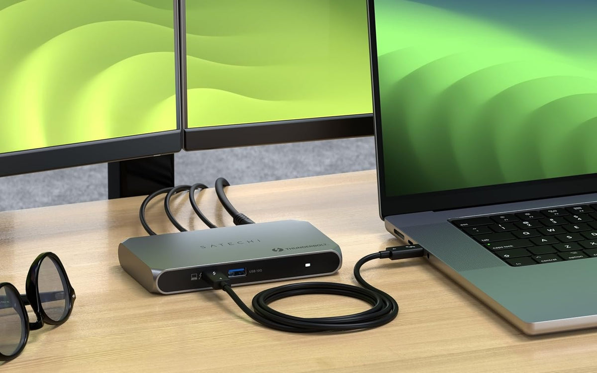 Satechi Thunderbolt 4 Slim Hub Pro, Docking Station, 100W USB-C Charging | Single 8K or dual 4K display, 4 Thunderbolt ports, USB 3.2 Gen2, for Mac, Windows, MacBook Air/Pro, Dell, Surface, Lenovo