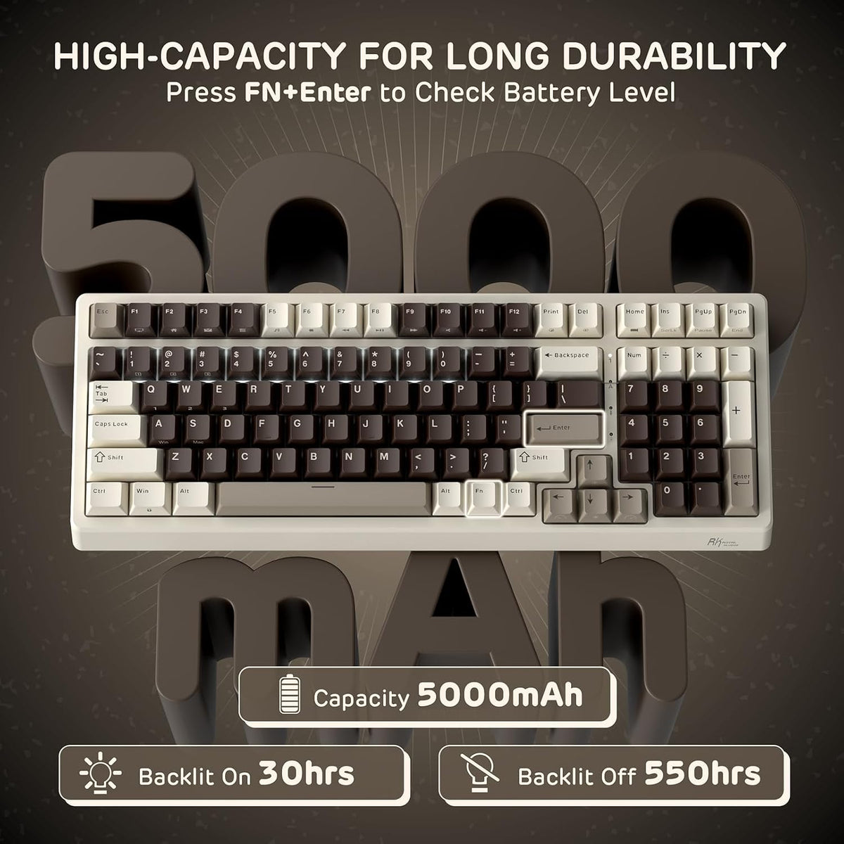 RK ROYAL KLUDGE F99 Wireless Mechanical Keyboard, Gasket Structure
