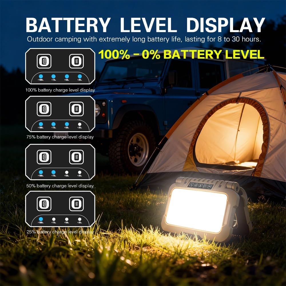 Collapsible Portable Ultra Bright LED Camping Lantern 1500 Lumens USB-C Rechargeable Tent Light 5 Modes 3 Light Sources for Power Outages Camping Hiking Emergency Work Lights