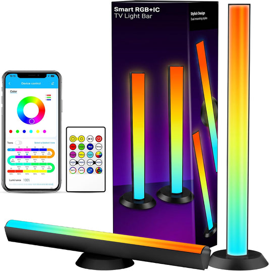 TJOY Smart Wi-Fi Light Bar, Compatible with Alexa&Google Assistant, Gaming Desk Lights with Music Sync&Scene Modes, RGB TV Light Bar, Mood Lighting for Game, PC, Monitor (2.4GHz WiFi only)