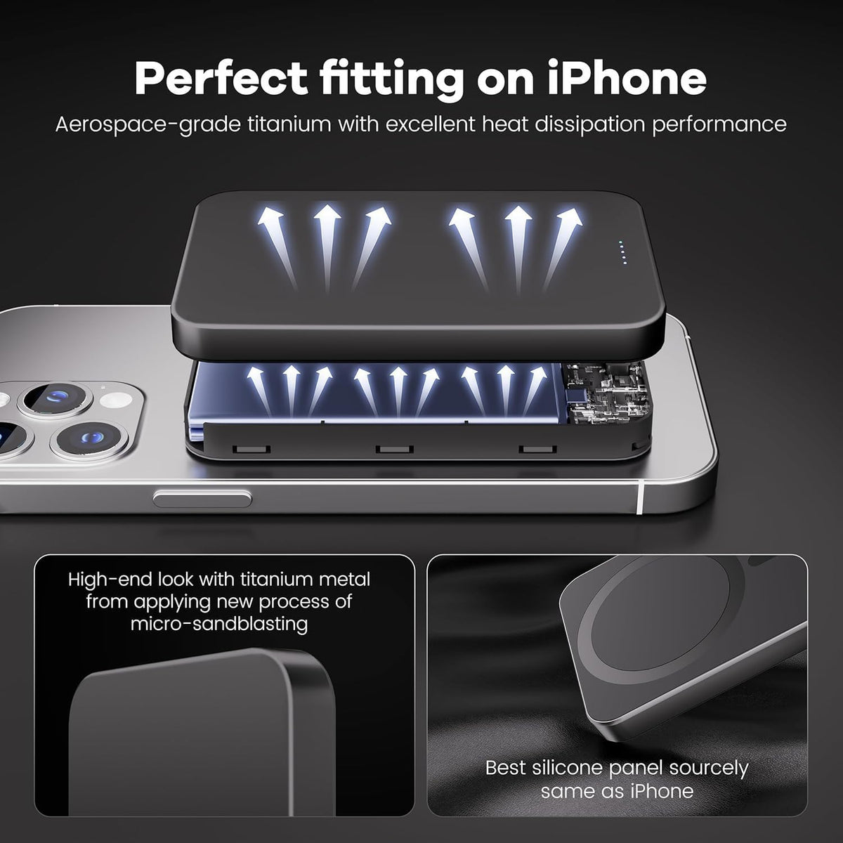 Magnetic Portable Charger – Industry-First Titanium Power Bank, 10,000mAh Ultra-Slim 0.5-Inch Design, 20W Fast Charging Battery Pack for iPhone 17/16/15/14/13/12/Air Series