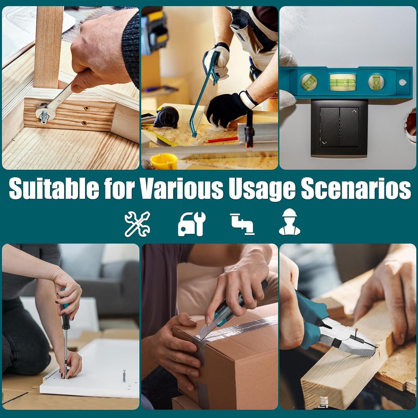 Sundpey 257 Pcs Portable General Basic Hand Tool Kit Set for Home with Case | with Mechanic Tool Set & Wrench Kit & Precision Screwdriver Set, for Men Women, for Household Car House Garage Apartment Dorm