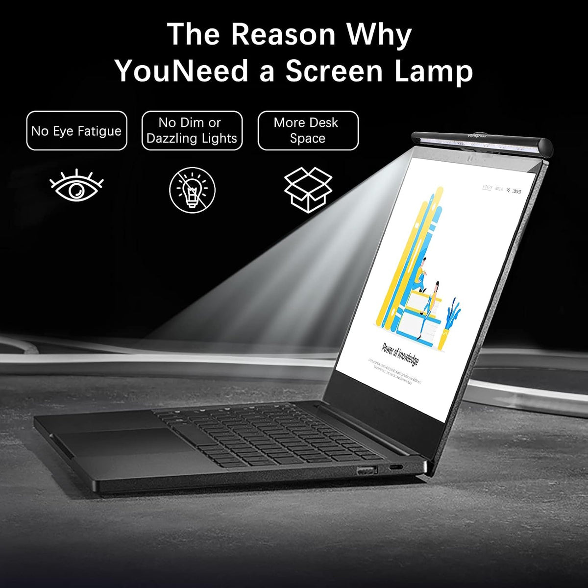 Wodgreat Laptop Monitor Lamp, Eye Care LED Screen Light Bar No Screen Glare
