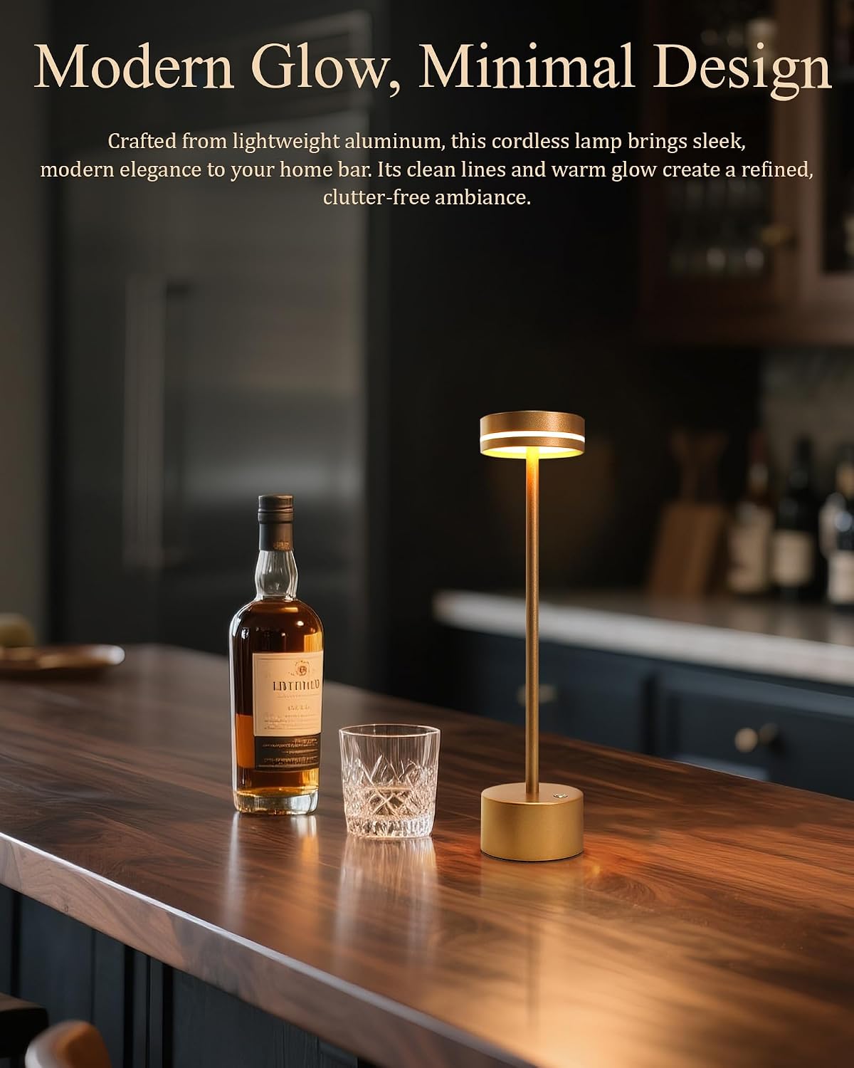 2 Pack LED Cordless Table Lamp Rechargeable, 5000mAh Portable Battery Operated Desk Touch Lamp, 3 Color Dimmable Table Light for Home Office/Dining/Nightstand for Home Décor – Champagne Gold