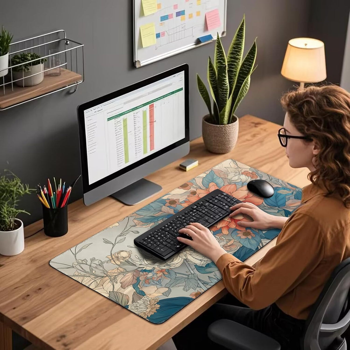 Japanese Floral Large Gaming Mouse Pad Desk Mat 31.5"x15.7"