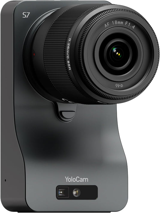 YOLOLIV YoloCam S7, 4K Streaming Webcam with 18mm Micro Four Thirds Lens | DSLR-Like Control, Cinematic Effects, ToF Autofocus, 4X Zoom,Interchangeable Lens, Plug & Play, for Twitch, YouTube, Zoom