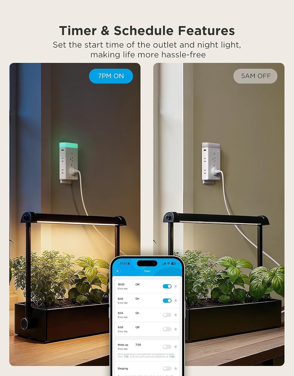 Govee Smart Plug Outlet Extender, 3-Sided Power Strips with RGB Night Light | Power Strips with 2 Smart Outlets & 2 USB Ports, APP and Voice Control, Surge Overload Protection for Home Office