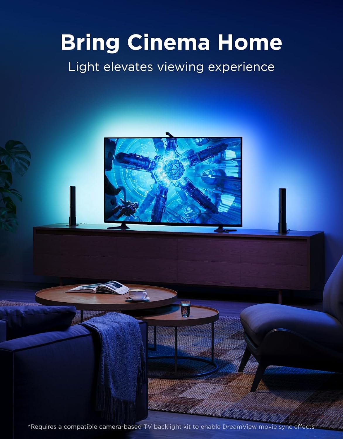 Govee Smart Light Bar, RGBICWW TV Lights for Living Room, Gaming, Black | Compatible with SmartThings, Matter, Alexa, LED Light Bar with Scene and Music Modes for Living Room, Gaming, PC, App Control