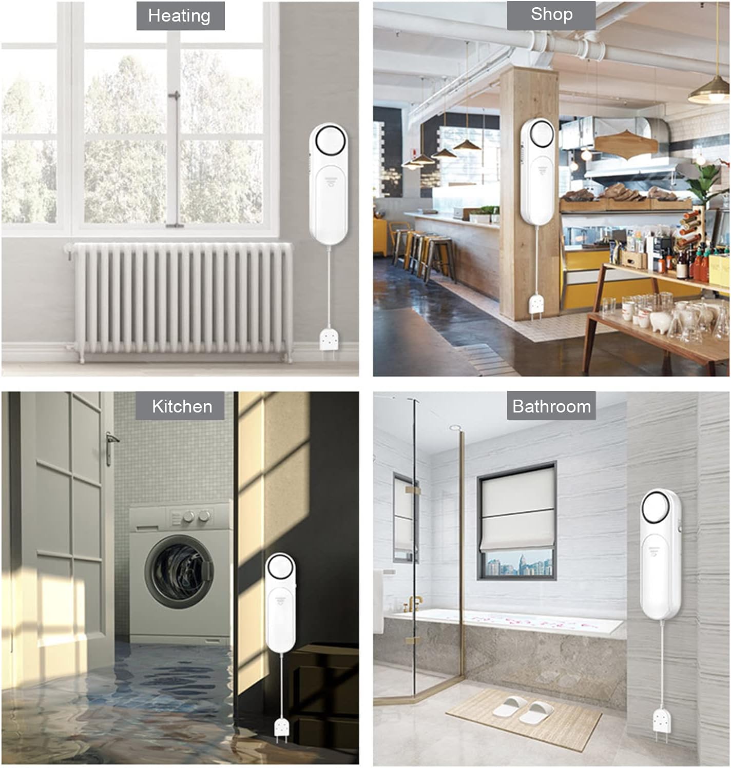 Water Leakage Detector, 120 dB Sensitive Leak and Drip Alert Overflow Flood Level Leaks Alarm Sensor for Home Kitchen Bathroom