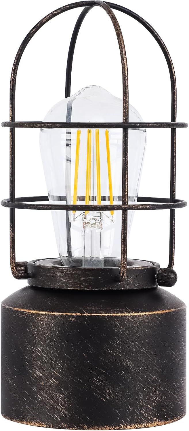 Haian Support Touch Control Table Lamp, 3-Way Dimmable Lamp,(Bulb Included) | Small Lamp for Small Spaces,Industrial Steampunk Nightstand Lamp for Bedroom, Living Room, Dorm, Office