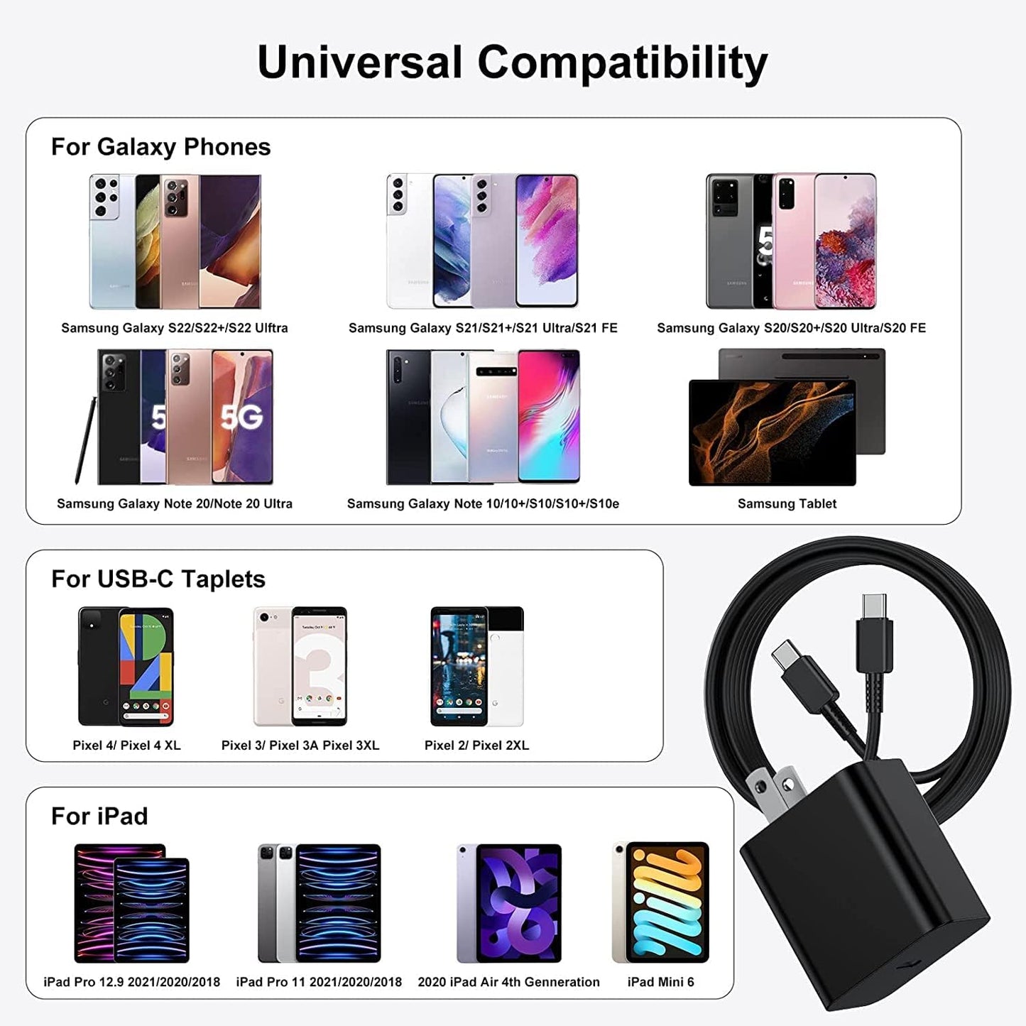 2Pack 45W Super Fast Charger Type C 10ft,USB C Wall Charging and Long Android Phone Charger Cable Cord for Samsung Galaxy S26 Ultra/S26/S26+/S25 Plus/S25/S24+/S24 Ultra/S23 Ultra/S22 Plus/S21/Note 20