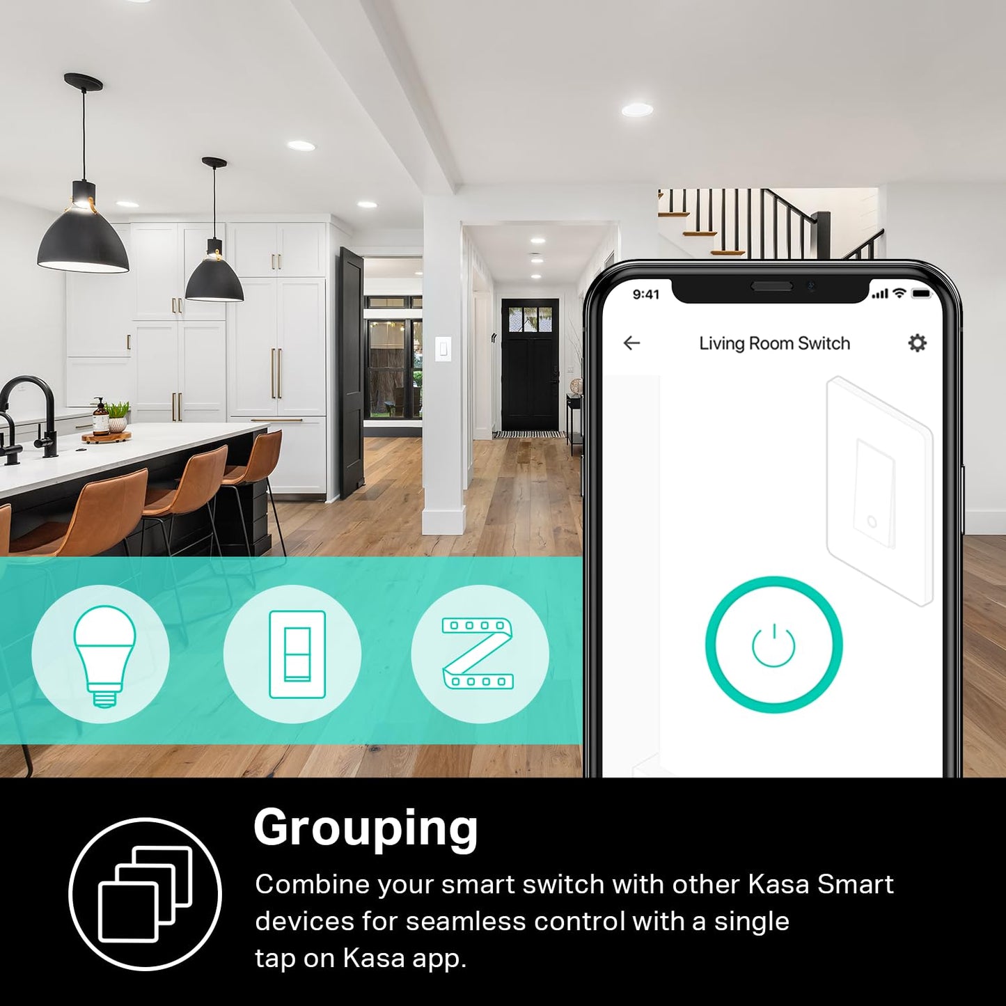 Kasa Smart Light Switch HS200, Single Pole, Needs Neutral Wire, 2.4GHz Wi-Fi Light Switch Works with Google Home, UL Certified, No Hub Required, White | 2.4GHz Wi-Fi, Works with Alexa & Google Home, UL Certified, No Hub Required, White