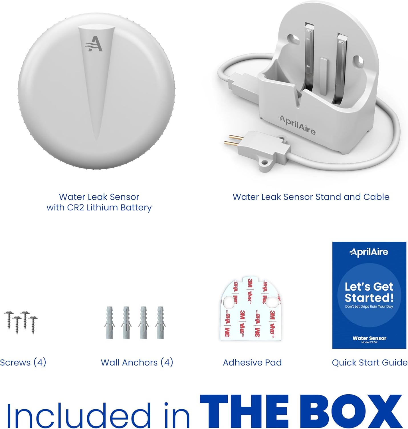 AprilAire ZAZW Water Leak Sensor, Designed to Pair with AprilAire S86WMUPR Thermostat or Wi-Fi Dehumidifiers