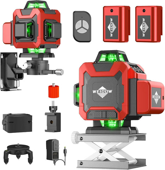 WEIDDW Laser Level 360° Green Cross Line Self Leveling Laser Measuring Tool