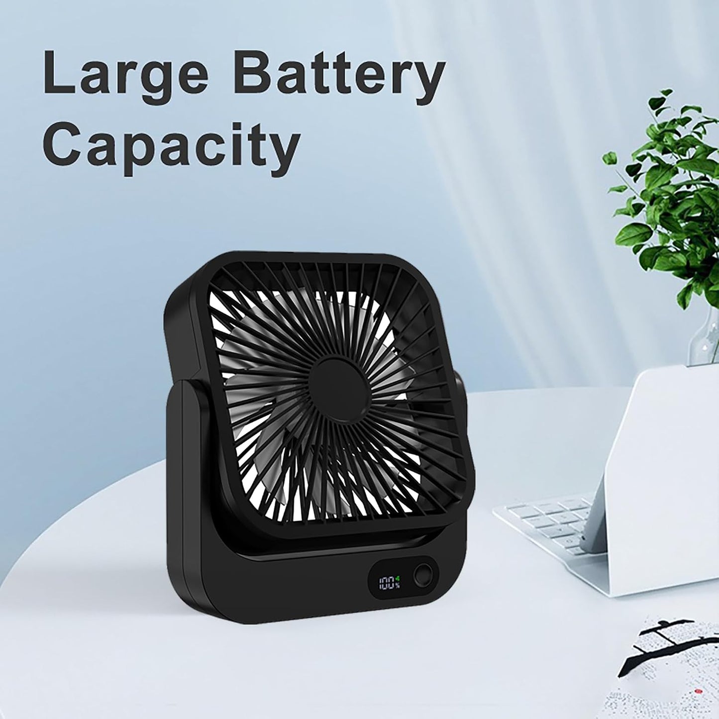 Magnetic Cruise Ship Approved Fan, 5000mAh Battery Operated Cruise Fan with 5 Speeds, Magnetically Sticks on Cabin Ceilings and Walls, Cruise Ship & Cruise Essentials 2026 - Black
