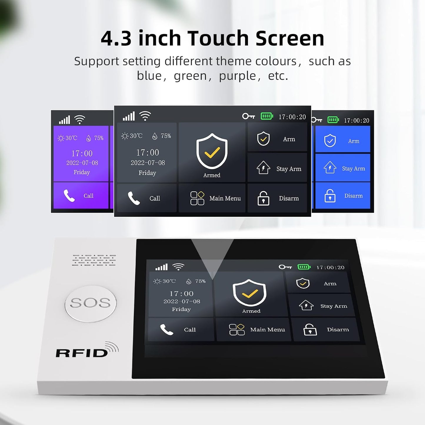 YBJ Full Touch Screen Wireless Smart Home alarm system, DIY 4G and WiFi Burglar Alarm System for Home Security with APP Alert, 24-Piece-Kit (Motion Detector, Door Window Sensor, Remote Control, Siren)